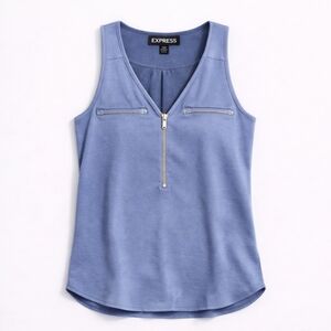 EXPRESS V-Neck Quarter Zip Hudson Tank EXTRA SMALL Sleeveless Blouse